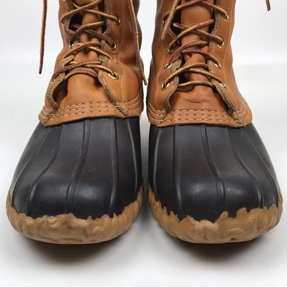 LL Bean VINTAGE Duck Boots Lace Up Tall Rain Boots